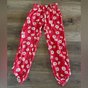 Size M tropical flower cotton pants